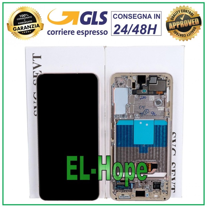 ORIGINAL FRAME DISPLAY SAMSUNG S22 2022 SM-S901 TOUCH VIOLET VIOLA GH82-27520F