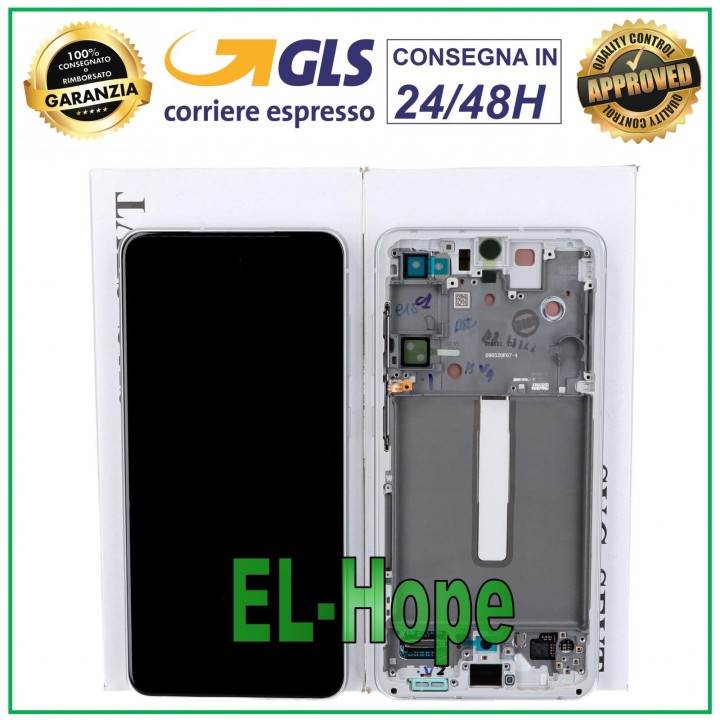 ORIGINAL LCD TOUCH DISPLAY SAMSUNG S21 FE SM-G990 WHITE FRAME GH82-26420B