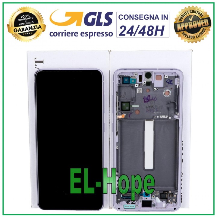 ORIGINAL LCD TOUCH DISPLAY SAMSUNG S21 FE SM-G990 FRAME PURPLE GH82-26420D