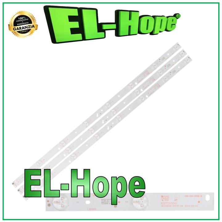 KIT 3 BARS 8 LEDs FOR 32  POLAROID TV 0D315D08-ZC17F-04 303TT315041 TQL32R4PR005