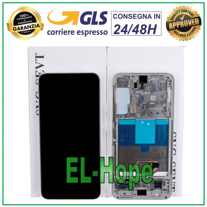 ORIGINAL LCD TOUCH DISPLAY SAMSUNG S22 SM-S901 FRAME CREAM WHITE GH82-27520B