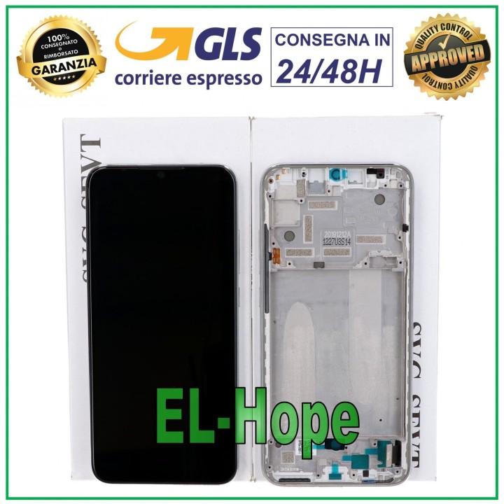 ORIGINAL LCD DISPLAY + FRAME XIAOMI MI A3 M1906F9 / Mi CC9E TOUCH SILVER WHITE