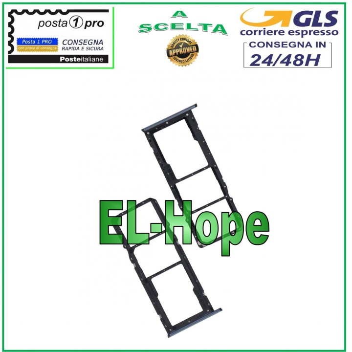 SLOT CARRIAGE SIM COMPARTMENT MICRO SD CARD FOR OPPO REALME C21 RMX3201 BLACK HOUSING