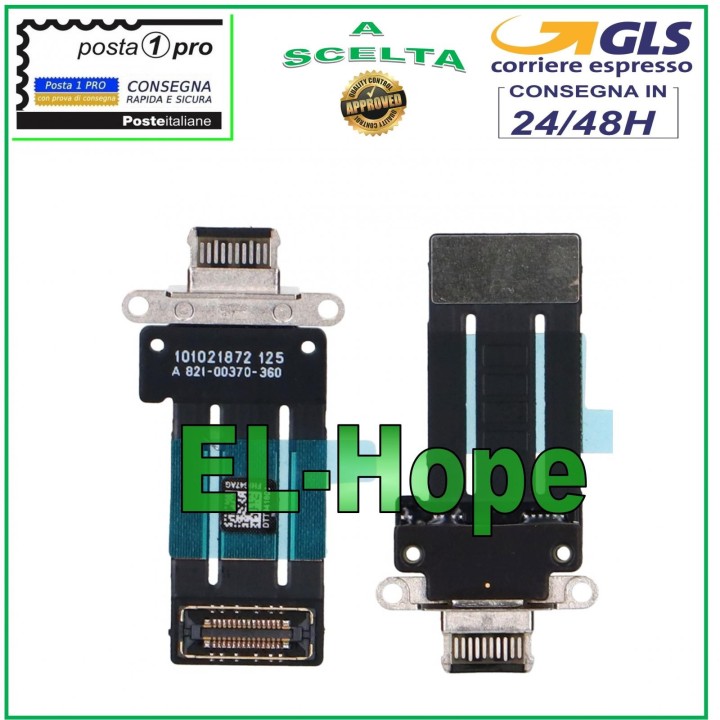 CHARGING CONNECTOR IPAD PRO 12.9 2021 5th Gen A2379 A2461 A2462 FLAT CHARGE BLACK