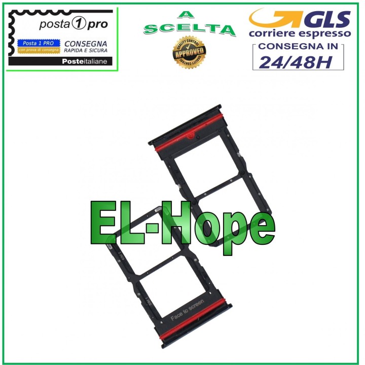 SLOT CARRIAGE COMPARTMENT NANO SIM CARD 1 /SIM 2 FOR XIAOMI MI 10 LITE M2002J9G BLACK