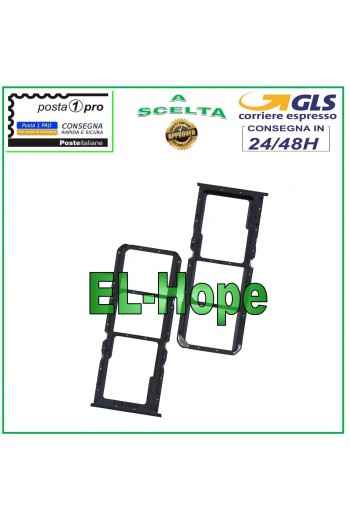 SLOT CART COMPARTMENT NANO SIM CARD + MICRO SD OPPO A74 4G CPH2219 BLACK HOUSING
