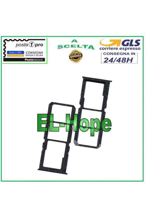 SLOT CART COMPARTMENT NANO SIM CARD + MICRO SD OPPO A74 4G CPH2219 BLACK HOUSING