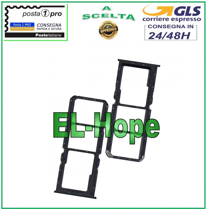 SLOT CART COMPARTMENT NANO SIM CARD + MICRO SD OPPO A74 4G CPH2219 BLACK HOUSING