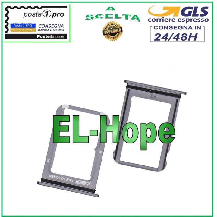 SLOT CART HOUSING COMPARTMENT NANO SIM CARD 1 /SIM 2 XIAOMI MI 9 / 9 PRO SILVER