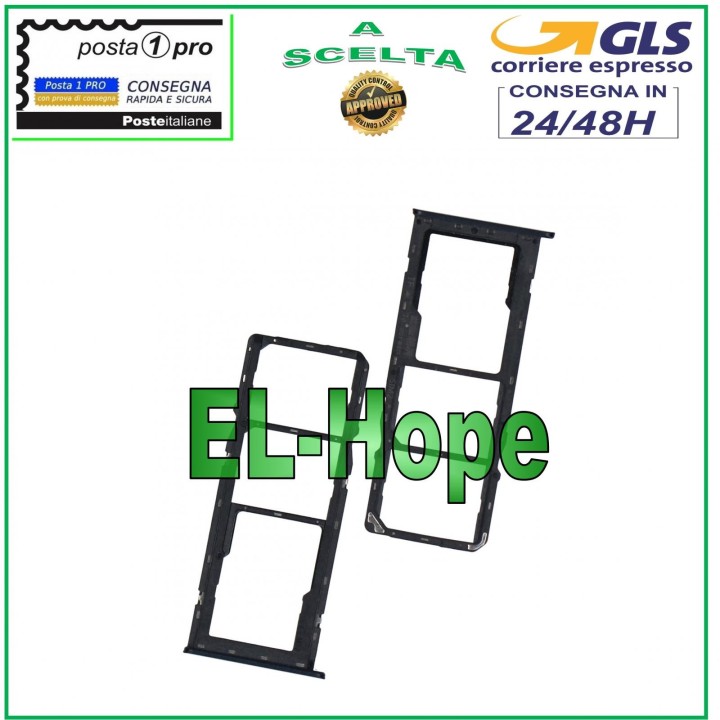 SLOT CARRIAGE COMPARTMENT NANO SIM CARD + MICRO SD FOR OPPO A12 CPH2077 CPH2083 BLACK