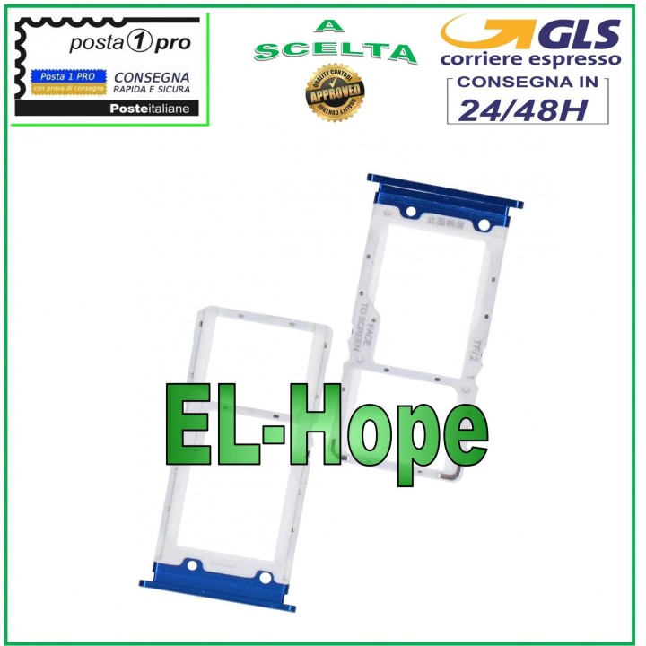 SLOT CART COMPARTMENT NANO SIM CARD + MICRO SD XIAOMI MI 9 LITE CC9 M1904F3BG BLUE