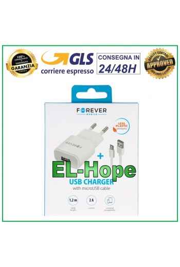 UNIVERSAL TRAVEL CHARGER 5V 10W + MICRO USB CABLE 1.2m WHITE