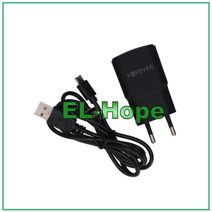 UNIVERSAL TRAVEL CHARGER 5V 10W + MICRO USB CABLE 1.2 m BLACK