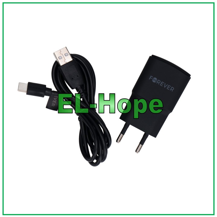 UNIVERSAL TRAVEL CHARGER 5V 10W + TYPE-C USB CABLE 1.2 m BLACK