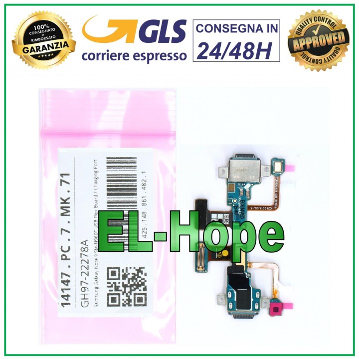 FLAT CONNECTOR CHARGING DOCK ORIGINAL SERVICE SAMSUNG GALAXY NOTE 9 SM-N960F