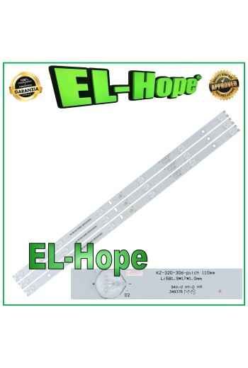 KIT 3 BARS 6 LEDs FOR 32 TV HISENSE KZ-320-306-PITCH JHD315GH-E52 AGS46124