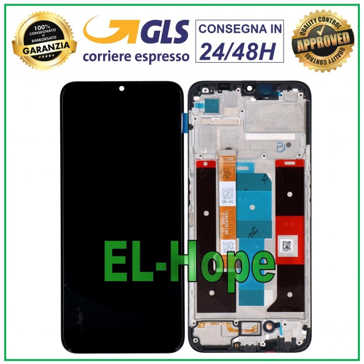 LCD DISPLAY + FRAME FOR OPPO REALME C35 RMX3511 TOUCH SCREEN BLACK GLASS SCREEN