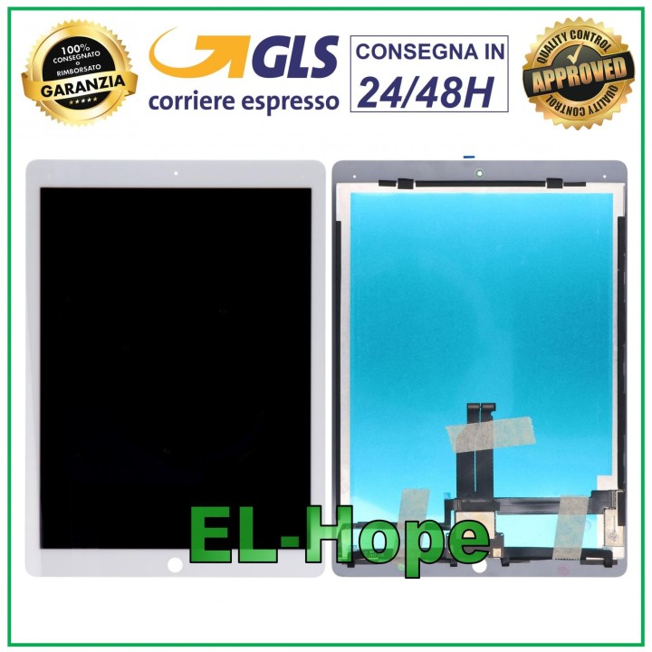LCD DISPLAY + TOUCH SCREEN FOR APPLE IPAD PRO 12.9  A1584 A1652 WHITE GLASS