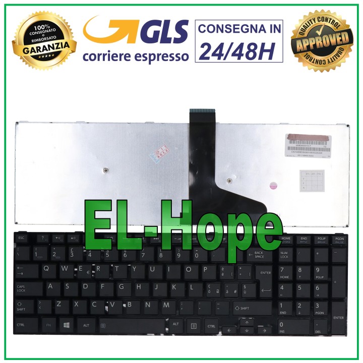 ITALIAN KEYBOARD FOR TOSHIBA NOTEBOOK MP-11B56I0-528A FRAME BLACK