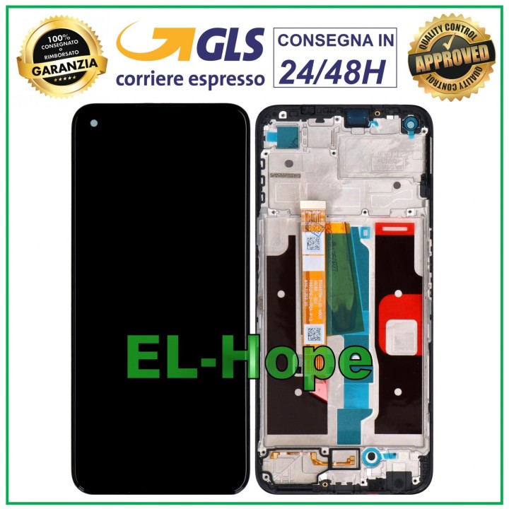 LCD DISPLAY FRAME FOR OPPO REALME 8i RMX3151 5G TOUCH SCREEN BLACK GLASS SCREEN