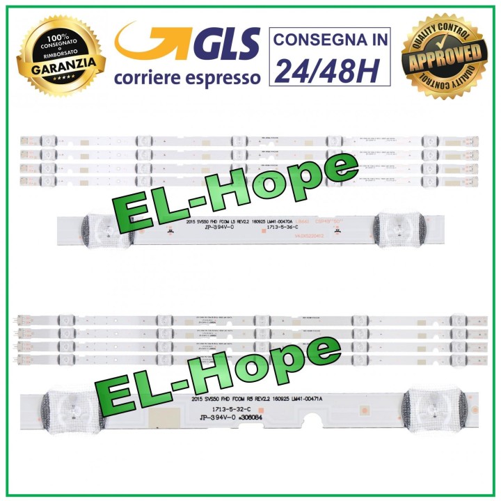 KIT 8 LED BARS FOR SAMSUNG TV 2015SVS50-FHD-FCOM-L5/R5 LB661 LB662 VSDN-490SMA