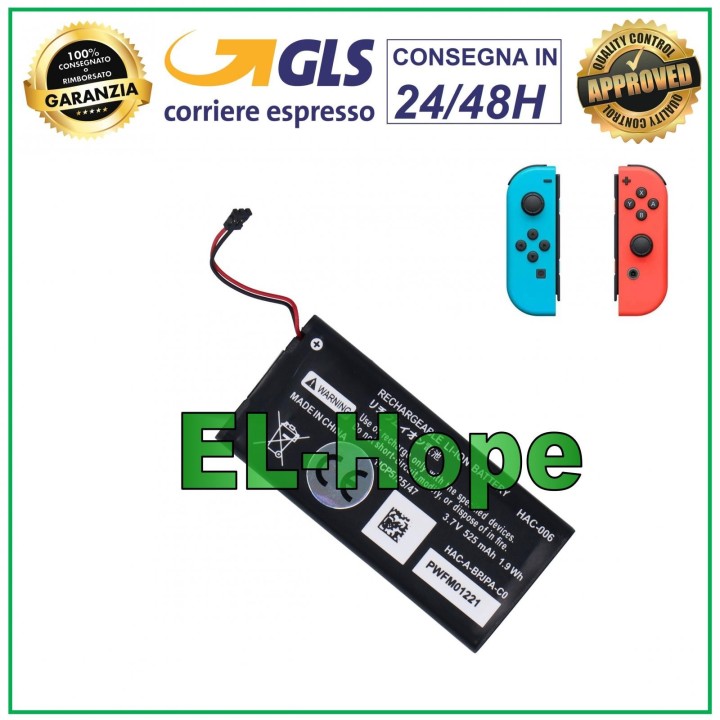 HAC-006 BATTERY FOR RIGHT - LEFT JOYCON CONTROLLER NINTENDO SWITCH 525 mAh