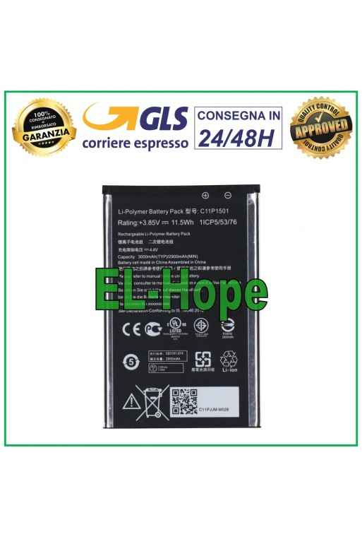 BATTERY C11P1501 FOR ASUS ZENFONE 2 LASER ZE551KL ZE550KL 3000mA EQUAL ORIGINAL