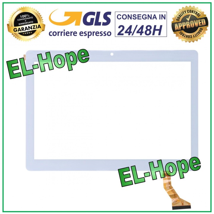 TOUCH SCREEN GLASS LAMZIEN FLAT CX-1096A1-FPC276-V02 10.1  WHITE DOUBLE-SIDED ADHESIVE