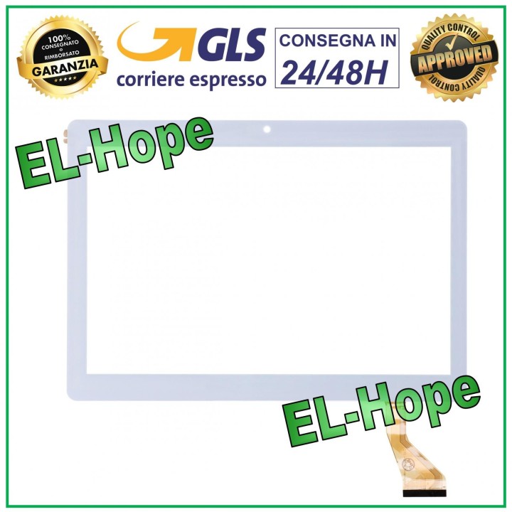 TOUCH SCREEN GLASS PHABLET FLAT CODE KINGVINA-PG1026-FPC 10.1  WHITE DOUBLE-SIDED ADHESIVE
