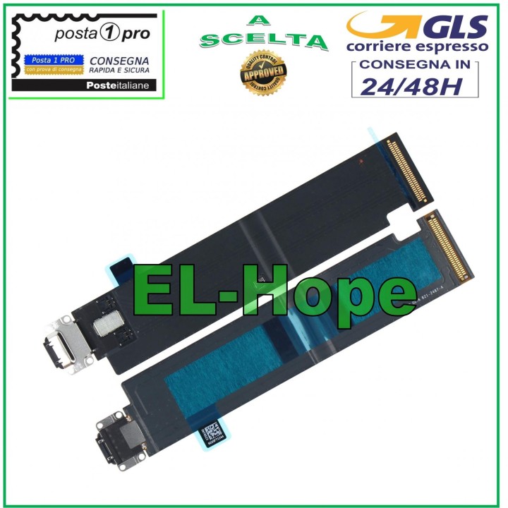 CHARGING CONNECTOR FOR APPLE IPAD PRO 12.9 1st GEN A1584 A1652 BLACK CHARGING FLAT