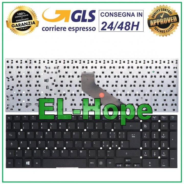 ITALIAN KEYBOARD FOR NOTEBOOK ACER ASPIRE V3-572 V3-572G SERIES E1 E5 V3 V5 BLACK