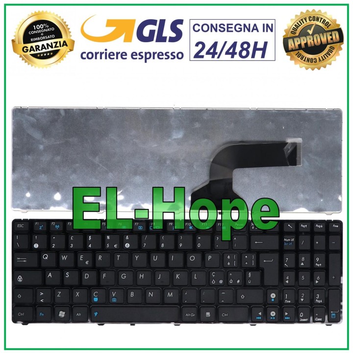 ITALIAN KEYBOARD NOTEBOOK ASUS G60 G52 U50 UX50 X61 G60J G60V G60JX G60VX BLACK