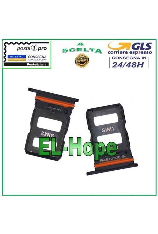 SLOT CARRIAGE COMPARTMENT HOUSING NANO SIM CARD 1 /SIM 2 FOR XIAOMI MI 12 LITE BLACK