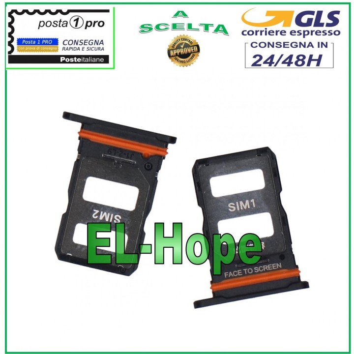 SLOT CARRIAGE COMPARTMENT HOUSING NANO SIM CARD 1 /SIM 2 FOR XIAOMI MI 12 LITE BLACK