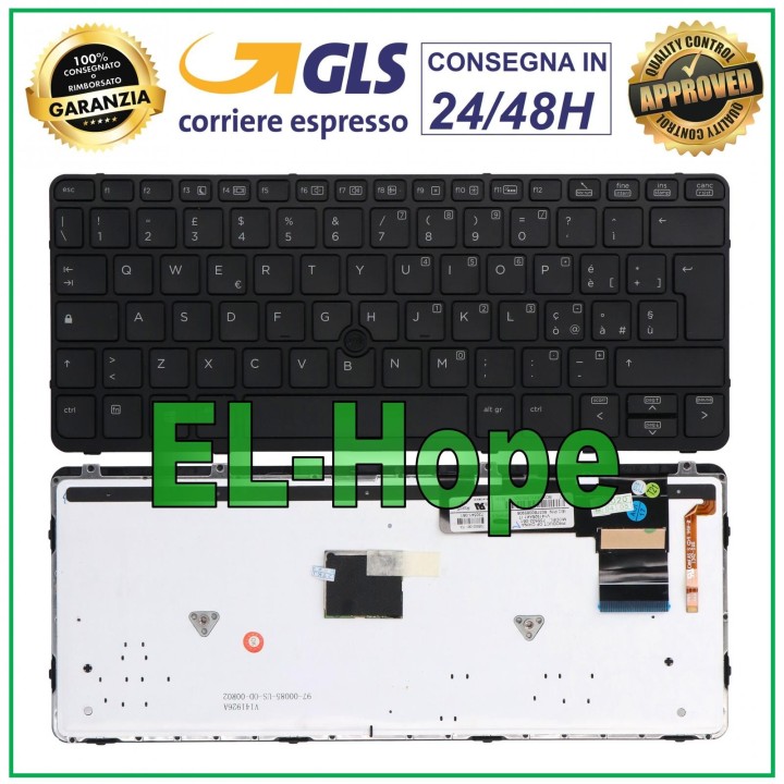 HP ELITEBOOK 820 825 720 725 G1 G2 FRAME BACKLIT BLACK ITALIAN KEYBOARD