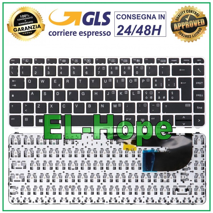 ITALIAN KEYBOARD KEYBOARD NOTEBOOK HP ELITEBOOK 745 840 G3 G4 FRAME SILVER