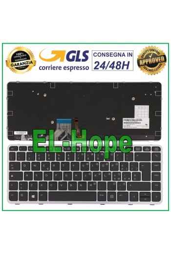 ITALIAN KEYBOARD FOR HP ELITEBOOK FOLIO 1040 G1 G2 BACKLIT FRAME SILVER