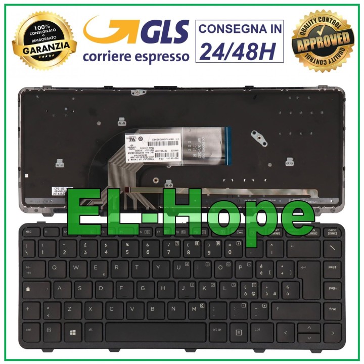 ORIGINAL ITALIAN KEYBOARD + FRAME NOTEBOOK HP PROOBOK G1 G2 430 440 445 BLACK