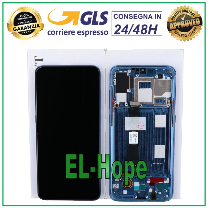 LCD DISPLAY + ORIGINAL FRAME SERVICE XIAOMI MI 9 M1902 F1G F1A F1T TOUCH BLUE