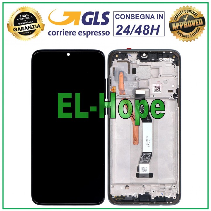 LCD DISPLAY + FRAME FOR XIAOMI REDMI NOTE 8 PRO M1906G7G TOUCH SCREEN BLACK GLASS