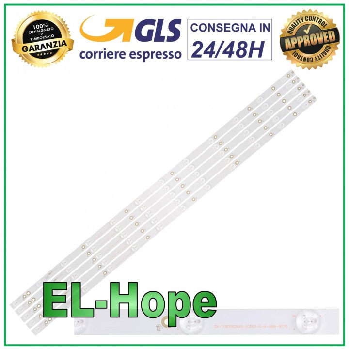 KIT 5 STRIP BARS 12 LED FOR 43  TV PHILIPS LB311N LB43014 GJ-2K16-430-D512-V4