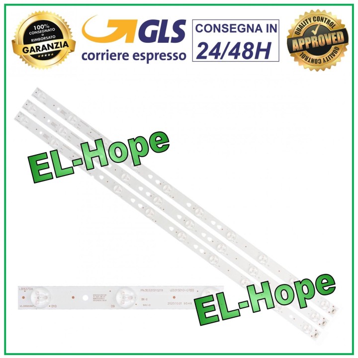KIT 3 LED TV BARS 32  LB927DX LED315D10-07(B) 30331510219 CHANGHONG JVC HAIER