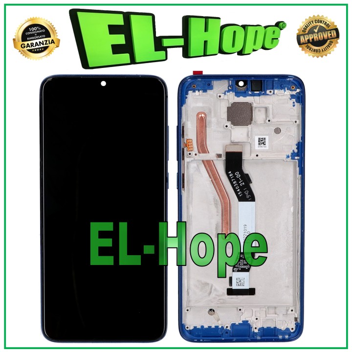 DISPLAY TOUCH LCD FRAME FOR XIAOMI REDMI NOTE 8 PRO M1906G7G BLUE GLASS SCREEN
