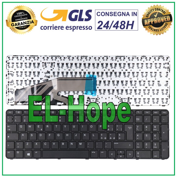 ITALIAN KEYBOARD FOR NOTEBOOK HP PROOBOK 650 655 450 455 470 G3 G4 BLACK