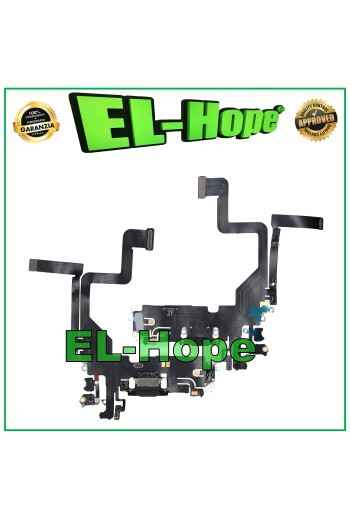 CHARGING CONNECTOR FOR APPLE iPhone 14 PRO FLAT FLEX CHARGING MICROPHONE BLACK