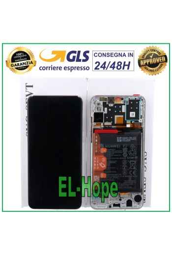 ORIGINAL LCD TOUCH DISPLAY FRAME BATTERY HUAWEI P30 LITE MAR-LX1A 48 MP WHITE