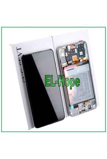 ORIGINAL LCD TOUCH DISPLAY FRAME BATTERY HUAWEI P30 LITE MAR-LX1A 48 MP WHITE