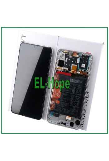 ORIGINAL LCD TOUCH DISPLAY FRAME BATTERY HUAWEI P30 LITE MAR-LX1A 48 MP WHITE