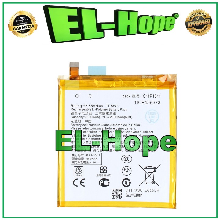 BATTERY C11P1511 FOR ASUS ZENFONE 3 ZE552KL Z012S Z012DE 3000mAh EQUAL ORIGINAL