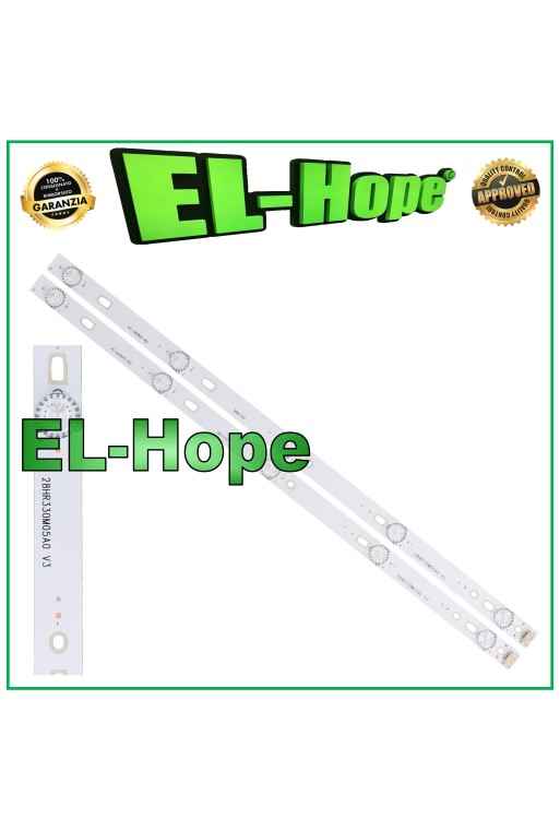 KIT OF 2 5 LED STRIP BARS FOR 28 TV AKAI 4C-LB2805-HQ1 28D2700 28HR330M05A0 V3